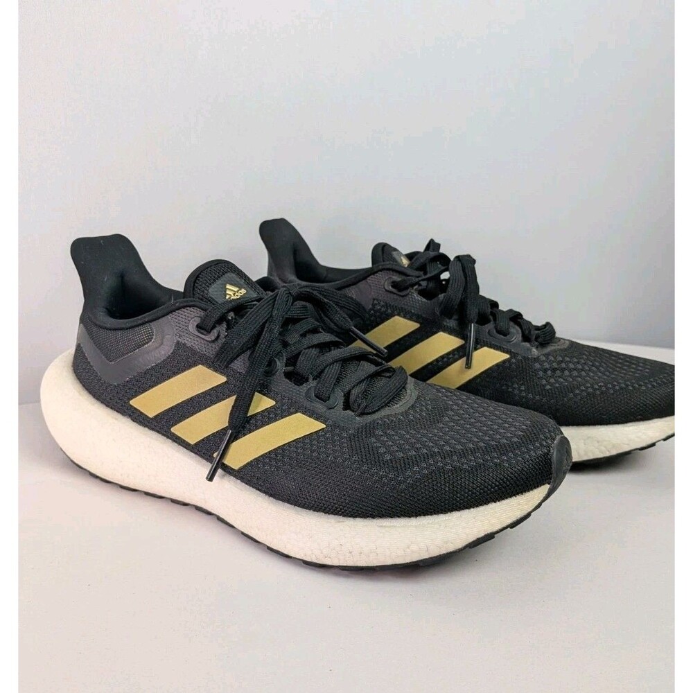 Adidas Women's 8.5 PureBoost 21 Running Training Shoes GZ3004 Black Gold Active